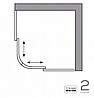 מקלחון הזזה מעוגל מסילה 90X90 Rotem