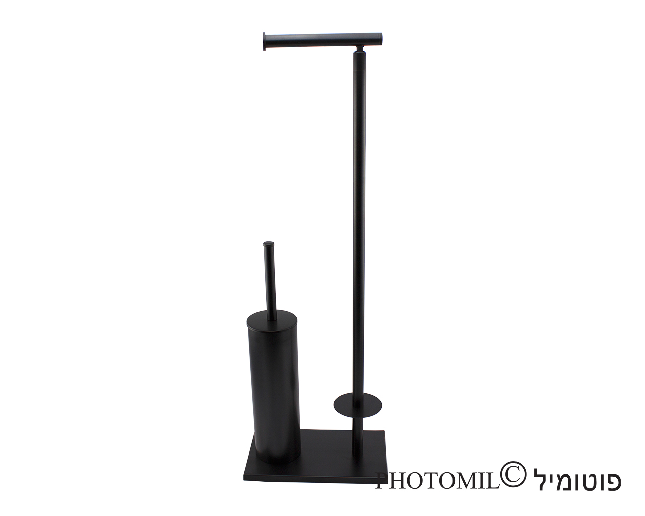 מעמד לנייר טואלט Brass שחור עם מברשת אסלה מעמד לנייר טואלט Brass שחור עם מברשת אסלה
