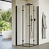 מקלחון פינתי מרובע הרמוניקה SELAQUA מידה 86.5-89 פרזול שחור