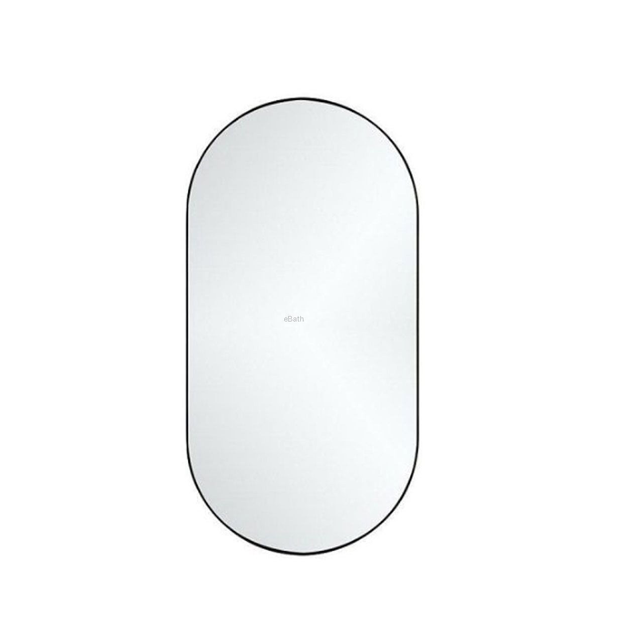 מראה אובלי קפסולה מסגרת שחור מט 120X50 מראה אובלי קפסולה מסגרת שחור מט 120X50