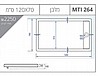 אגנית מלבנית עם תעלת ניקוז 120X70