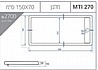 אגנית מלבנית עם תעלת ניקוז לאורך 140X70