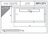 אגנית מלבנית עם תעלת ניקוז לאורך 140X70