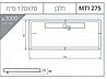 אגנית מלבנית עם תעלת ניקוז 160X70