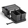 פח אשפה כפול נשלף עם בולם ומדף 66L (2X33L)