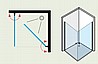 מקלחון פינתי מרובע הרמוניקה SELAQUA מידה 76-79 פרזול שחור