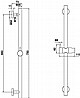מוט רחצה רוז גולד עם צינור ומזלף BRASS
