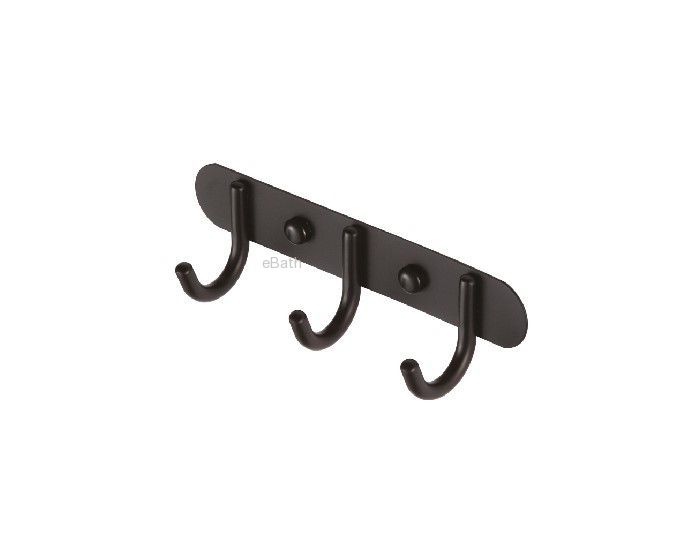 קולב מגבות 3 מתלים BLACK TOP קולב מגבות 3 מתלים BLACK TOP