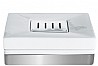 מחזיק לסבון קשיח לבן כסף Roma